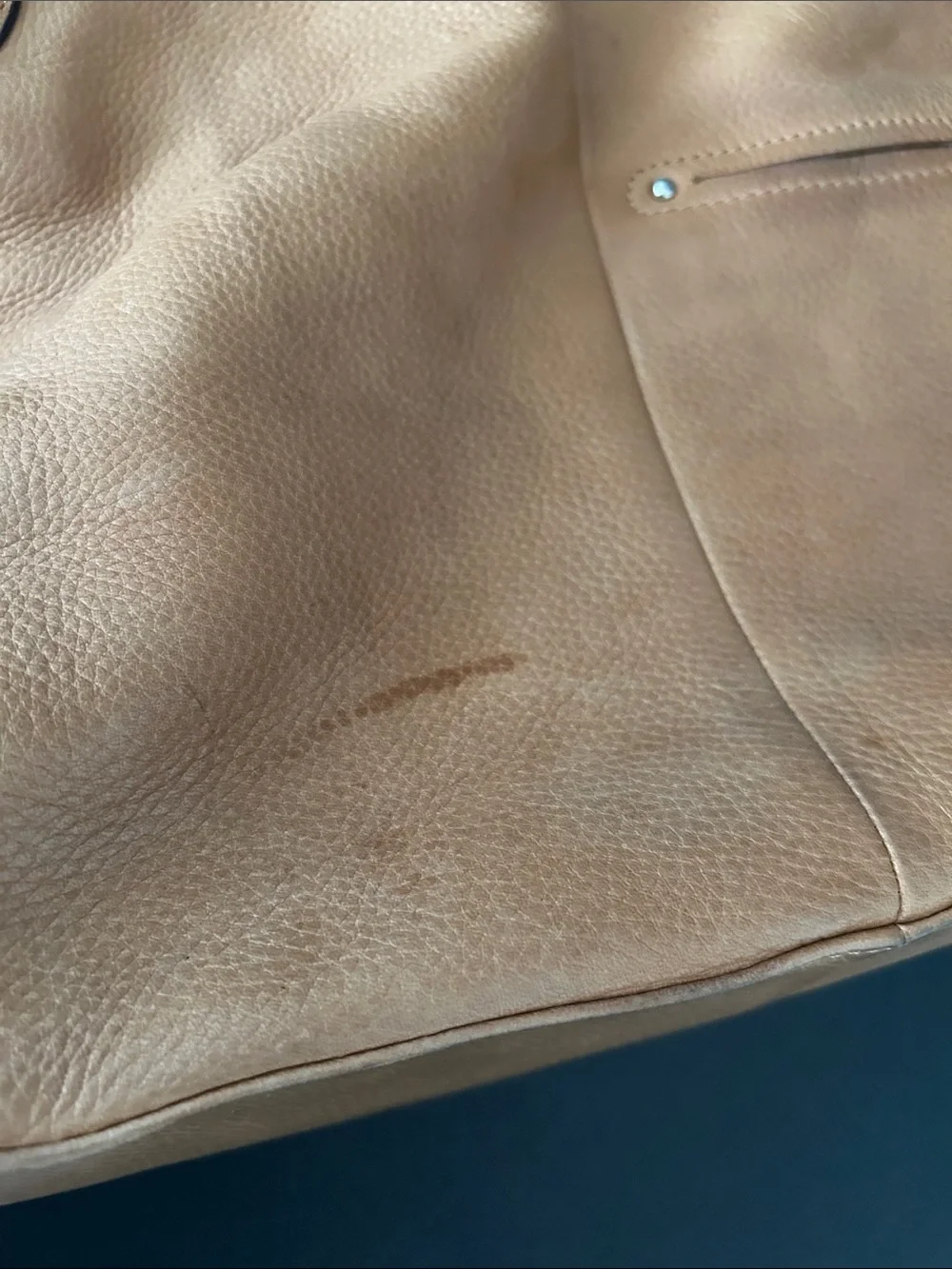 b. makowsky Tan Leather Chain-Accent Shoulder Bag